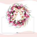 20 Inch Tulip Wreath for Front Door, Spring Summer Wreath with Pink White Purple Artificial Flowers, Valentines Day Wreaths for Wedding Gifts Window Wall Festival Decorations