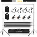 Backdrop Stand for Parties, 8.5x10ft Adjustable Background Support System for Events Decoration, Baby Shower, Photography with Spring Clamps, Backdrop Clip, Sandbag and Carrying Bag