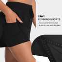 Sunzel 2 in 1 High Waist Running Shorts for Women Quick Dry Elastic Athletic Shorts with Pocket and Drawstring Workout Summer (Black, XL)