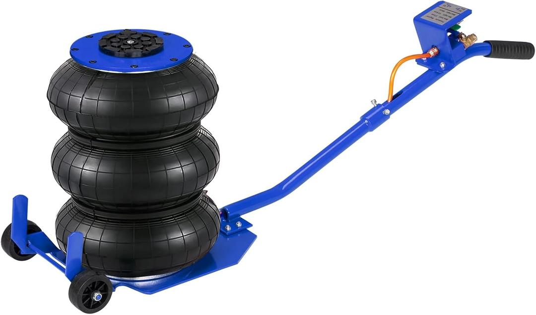 3 Ton/6600 lbs Portable Air Jack,3-5S Fast Lifting Air Bag Jack for Cars,Triple Bag Air Jack,Air Bag Jack Lift Up to 15.75 Inch,with Round Long Handle,for Garage, Car, Truck, RV, Auto Repair (Blue)