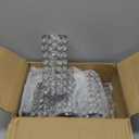 Dandat 8 Pcs Crystal Flower Vase for Wedding Table Centerpieces 7.87 in Crystal Pillar Candle Holder Metal Cylinder Flower Vase Stand for Wedding Decor Gifts Arrangement Event(Silver)