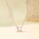 Simple One Stone Round Minimalist 925 Silver Necklace Zircon Solitaire Necklaces for Women Fine Jewelry Necklaces