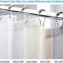 AmazerBath White Shower Curtain Fabric, Waffle Shower Curtains for Bathroom, Cloth Shower Curtain Heavy Duty, Thick Bathroom Shower Curtains Hotel Quality, Premium Polyester, 72x72 Inches