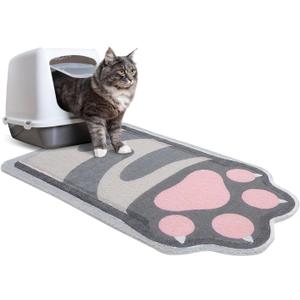 Unicorn Catcher Cat Litter Mat Quality Litter Box Mat Large Non-Slip Cat Litter Mat Litter Trapping Mat Soft Kitty Litter Mat Cute Cat Food Mat Cat Products Easy to Clean (L(33.5" x 22.4"))