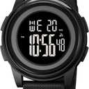 Digital Watches Men Ultra-Thin Minimalist Sports Waterproof with Wide-Angle Display Rubber Strap Wrist Watch for Men