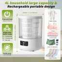 Portable Mini Washing Machine,4L Large Capacity Underwear Washer with Blue Light & Dehydration,Deep Clean Small Clothes,SemiAutomatic Mini Washer for Family,Hotel,Camping