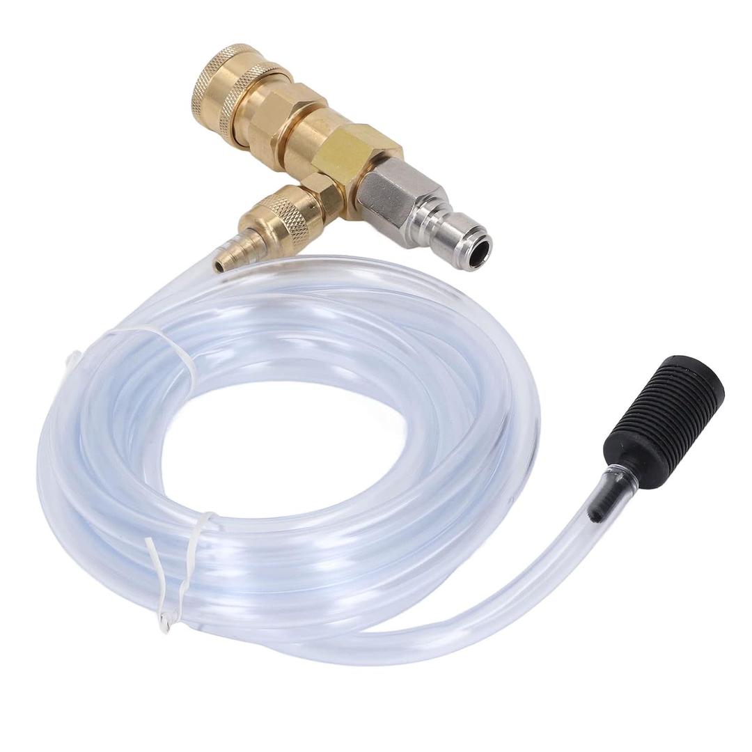 Chemical Injector Kit Chemical Injector Brass Stainless Adjustable Downstream Injector with 9.8ft Tube 5000 PSI for Pressure Washer Tool Sets