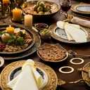 Qinyoung 12 Pcs Ramadan Napkin Rings Islamic Table Decor Napkin Buckles Eid Al Adha Mubarak Iftar Table Decoration for Ramadan Muslim Theme Party Supplies, Acrylic(Gold)