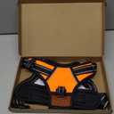 PHOEPET Reflective Dog Harness Large Breed Adjustable No Pull Vest with with Handle 2 Metal Rings 3 Buckles [Easy to Put on & Take Off](L, Orange)