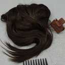 ALXNAN Clip in Hair Extensions for Women,Chocolate Brown with Dark Brown Long Wavy Hair Extensions Clip Ins 4PCS 24 Inch Synthetic Soft and Natural Thick Hair Pieces for Women