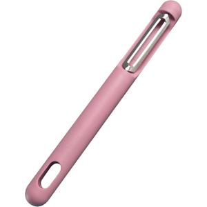 Premium Peeler, Stainless Steel Straight Blades, Silicone Handle For Fruits And Vegetables (Pink)