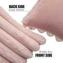 Neelvin Pink Faux Fur Cozy Soft Striped Decorative Throw Pillow Covers 16x16 inch Set of 2,Velvet Pillowcase Cushion Case for Sofa Couch