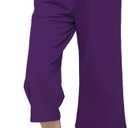 Lock and Love Womens Capri Pants Loose Yoga Pants Wide Leg Drawstring Comfy Lounge Pajama Capris Sweatpants with Pockets (Small, Wb2381_purple)