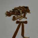 24 Pcs Velvet Bows Christmas Tree Ornaments Vintage Velvet Ribbon Bows for Tree Garland Wreath Indoor Xmas Decorations(5 x 7 Inch,Width of 1",Khaki)