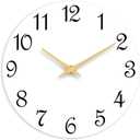 Roymnie Wall Clock, 8 Inch Modern Wall Clocks Battery Operated, Small Silent Non Ticking Clock Decorative for Kitchen, Bathroom, Bedroom, Desk, Bookshelf (White)