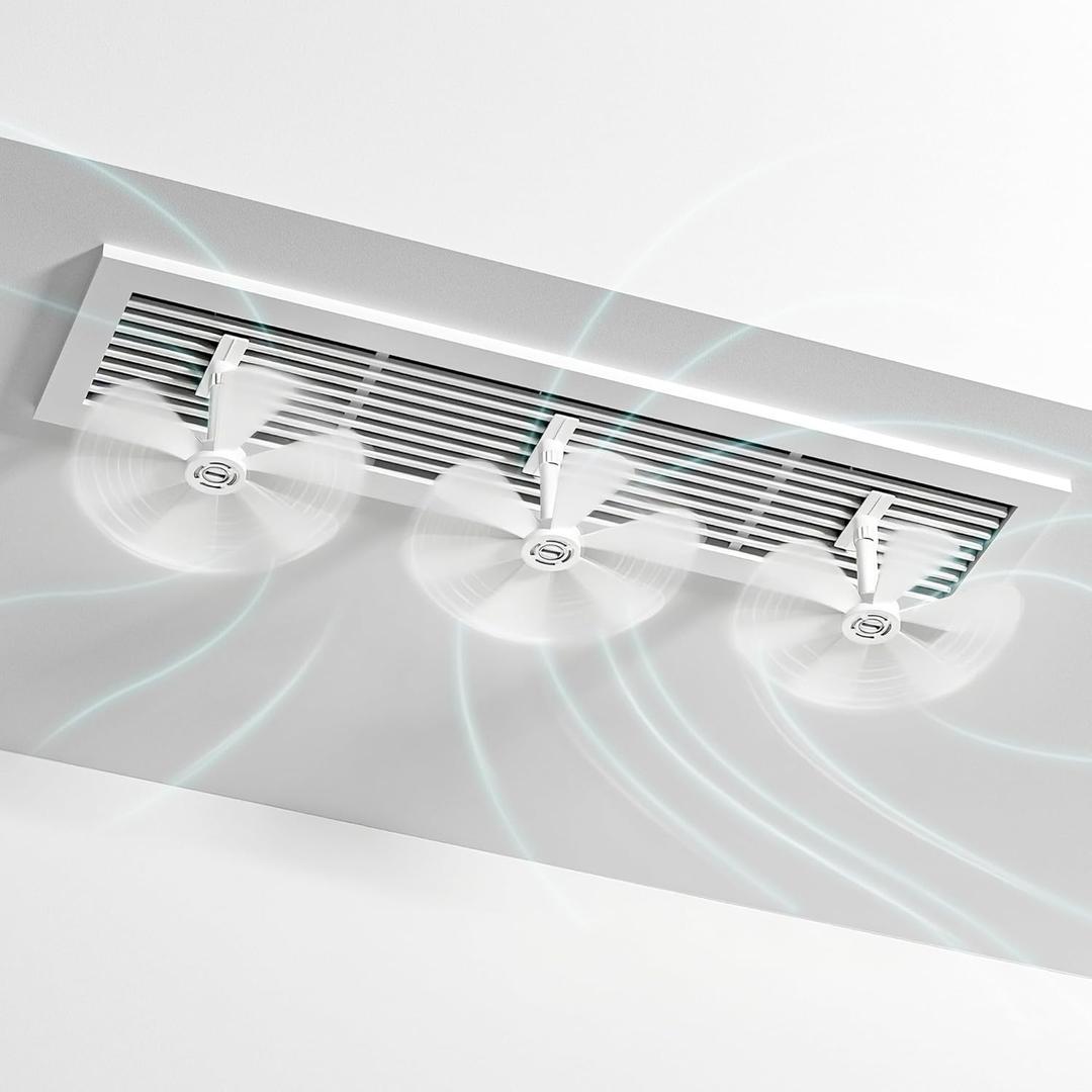 2 x Air Vent Deflector for Ceiling & Wall Vents, Wind Powered Rotating AC Vent Deflector, Heat & Heater Vent Deflector for Better Air Circulation, Prevent Direct Draft,White,8 Inch,3 Pack