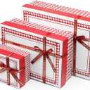 Giftilious Gift Boxes With Lids, 3 Sizes Red Gift Wrap Boxes Gift Boxes, Elegant Boxes For Gifts, Empty Gift Box for Present Wrapping