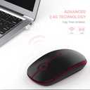 VssoPlor Wireless Mouse, 2.4G Slim Portable Computer Laptop Mouse with Nano Receiver Quiet Silent Optical Mice for Notebook, PC, Laptop, ComputerBlack