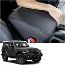 Center Console Armrest Cover Compatible with Jeep Wrangler JL/JLU 2018-2024 2025 2026 and Jeep Gladiator JT Truck 2020-2023 2024 2025 2026, Accessories PU Leather Cushion Protector Pad(Not for JK/JKU)