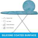 Ironing Board Cover and Pad, Standard Size 15x54 Iron Board Cover with Padding, Scorch & Stain Resistant Thick Iron Padded, Non-Slip Elastic Edge & Fasteners Clips for Daily Ironing, Tropical