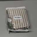 AmazerBath Boho Shower Curtain, Modern Farmhouse Shower Curtain Set with Tassels, Rustic Faux Linen Green Striped Shower Curtain with Hooks, Light Tan Toned, 72x72 Inches