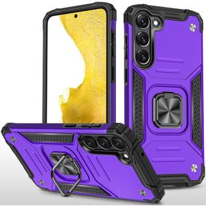 Dionsibei Galaxy S24 Plus Case Military Grade Built-in Kickstand Case with Stand Holster Armor Shockproof Cover Protective for Samsung Galaxy S24 Plus Phone Case for Men Women (Purple)