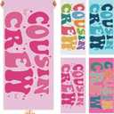 Peryiter 4 Pcs Cousin Crew Beach Towels Extra Large 27.6 x 59 Inch Funny Pool Towel for Summer Swimming Pond Lake Gift Team Gift Birthday Present Baseball Beach Lounge Cover Accessories