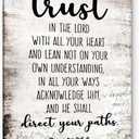PHAMTE Proverbs 3 5-6 Trust In The Lord With All Your Heart Christian Wall Art, Bible Verse Scripture Wall Decor, Christian Religious Print Framed Canvas Wall Art Home Room Office Church Decor 24x36in