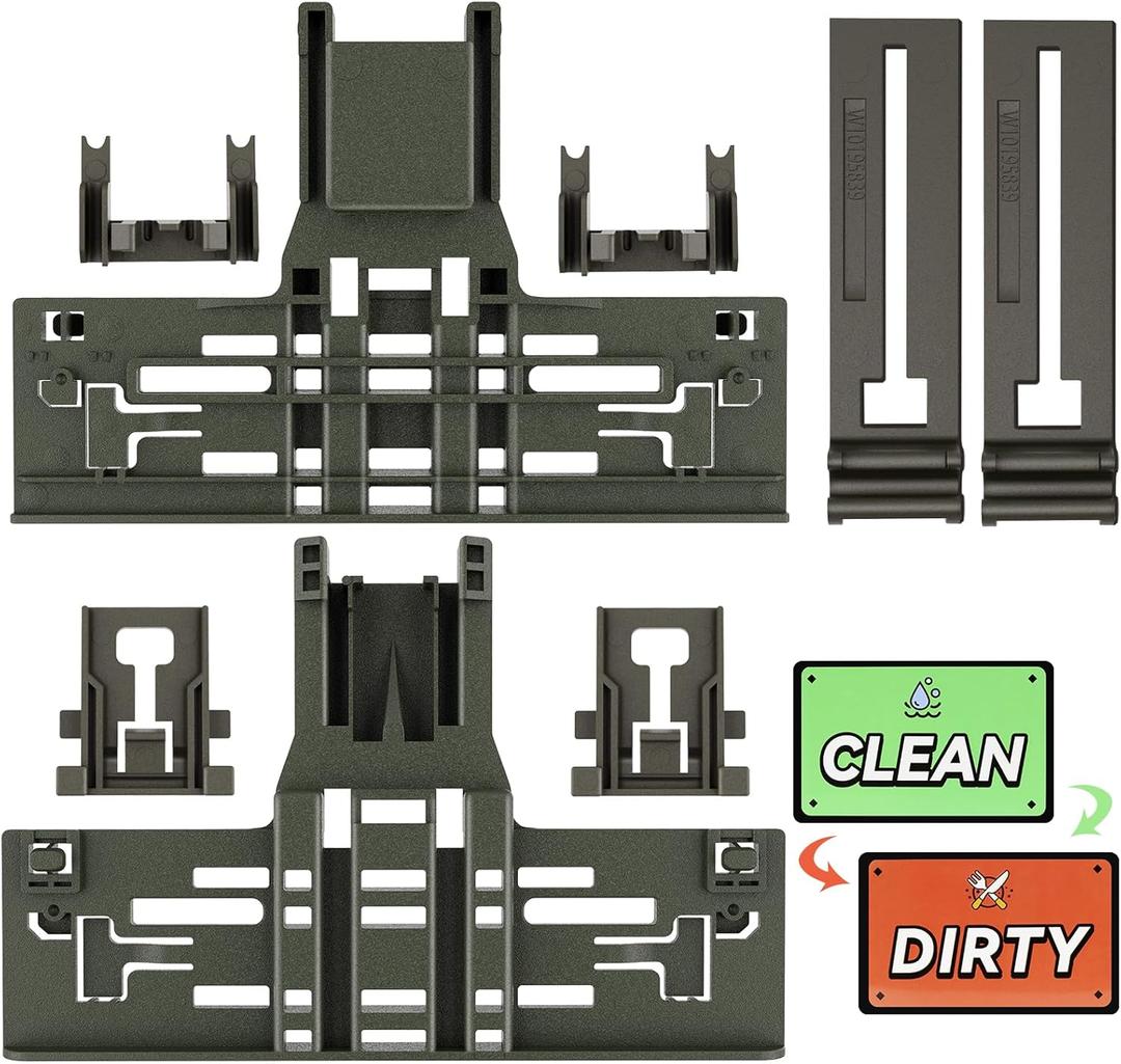 Upgraded W10546503 WPW10546503 Dishwasher Upper Rack Adjuster Replacement For Kitchenaid Dishwasher Parts Upper Rack W10418314 Dishwasher Top Rack For Kenmore Whirlpool Dishwasher Replacement Parts