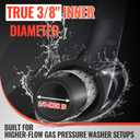 YAMATIC 3/8" Pressure Washer Hose 100 FT,4000 PSI Steel Wire Braided with 360 Swivel 3/8" Quick Connect, Rated 212F Hot/Cold Water, Steel Braided Rubber Hose for Professional Gas Cleaning