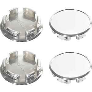 4Pcs Open End Plus Plug Center Caps for EZ Lube Outer 56.5mm(2.22in) Inner 47.4mm(1.87in) Chrome Plastic Hub Caps