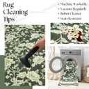 Olive Green Floral Print Area Rugs for Bedroom Living Room Boho Farmhouse Country Rustic Dining Room Carpet Soft Washable Rugs Non Slip Floor Covering for Nursery Playroom 5x7