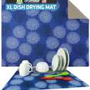 Drymate XL Dish Drying Mat, Oversized (19”x24”), Low-Profile, Super Absorbent, Quick Dry Fabric, Waterproof & Slip-Resistant, for Kitchen Counter, Trimmable, Easy to Clean (USA Made)(GoodBlue)