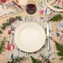Funnymoom 24 Pcs Butterfly and Wildflowers Floral Napkins Cloth Spring Cloth Napkins Reusable Plants French Retro Toile Dinner Soft Absorbent for Summer Holiday Party