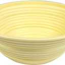 Generic Silicone Bread Basket, Collapsible Sourdough Baking Supplies, Round Dough Box for Home Bakers Making Bread (Yellow)