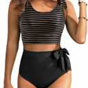 Two Piece High Waisted Swimsuits - Women Tummy Control Bikini Modest Bathing Suit 2PC 2025 (Black, M)