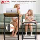 Tv Tray Table, 8-Level Adjustable Height Couch Side Table90 Tilt Angle Adjustments C-Shaped End Table, with Phone & Tablet Slot Sofa Computer Desk for Couch, Sofa, Bed, Chair, Living Room (Brown)