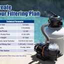 14 Inch Sand Filter Pump System for Above Ground Pools up to 14,000 Gal, 1/2 HP Pool Pump & Sand Filter Combo, 3120 GPH Max Pump Flow, 6-Way Multi-Port Valve, Prefilter Basket Easy Clean