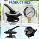 Duraaamo 5 Pcs Replacement Top Mount Multiport Valve Set Compatible with Hayward/SPX0710XBA17 Key Cover and Handle Assembly with Gasket and O-Ring, ECX270861/S210S/ S244S Pressure Gauge Compatible
