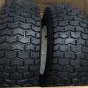 20x8-8 Lawn Mower Tires with Rim (3/16" Keyway), Replaces for Natural Rubber Turf Tires 20x9.00-8 and 20x10.00-8| Pneumatic 4 Ply Tubeless | 3.5" Offset | Bore ID 3/4" | 965 Pounds Capacity (2 Pack)