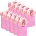 qiqee 10PCS Pink Mini Gift Bags with Tissue Paper Handles 6.3"x4.7"x2.4" Small Size Present Party Favor BagsTissue Paper
