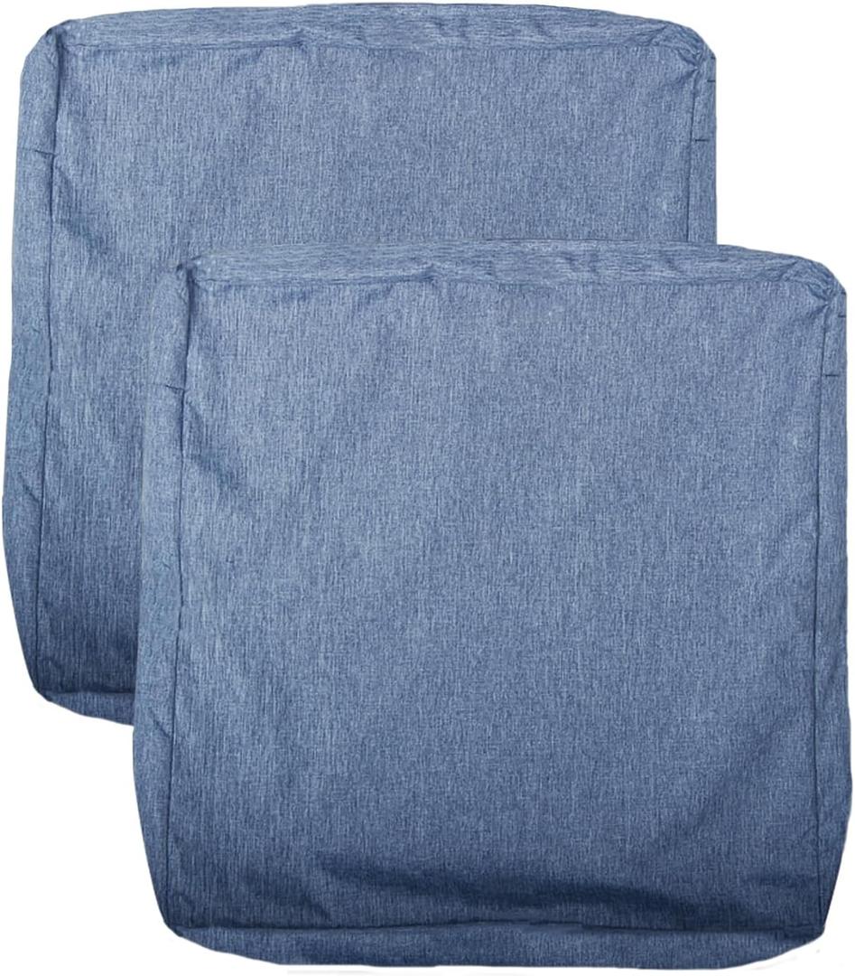 Patio Seat Cushion Covers,Washable Slip Covers Replacement,Waterproof Outdoor Furniture Chair Cushion Pillow Seat Cover for Couch,Garden,Sofa,Denim Blue,24"24"4"(2 Covers Only)
