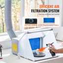 VEVOR Airbrush Spray Booth, Portable Hobby Airbrush Paint Spray Booth Kit with LED Lights, Exhaust Fan and Exhaust Extension Hose, Airbrush Paint Booth for Painting Models, Arts, Crafts, Cakes, 4m³/min