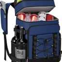 Cooler Backpack - 40 Cans Insulated Backpack Cooler for Men & Women, Portable 2 Leak Proof Compartments Coolers Bag for Beach Travel Picnic Lunch Hiking BBQ Camping - MIYCOO (Dark Blue)