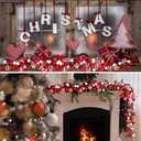 Jutom 6Ft Christmas Ball Garland Ornament Bauble Christmas Tree Bulb Shatterproof Garland Decoration Red White Candy Color Shining Holiday Xmas Mantel Stair Doorway Hanging Indoor Outdoor Festival
