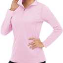 Boladeci Women's UPF 50+ Sun Shirts 1/4 Zip Lightweight Long Sleeve Summer Tops UV Protection Quick Dry Golf Shirts Size S