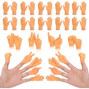 30 pcs Tiny Hands Finger Puppets, Mini Hands Little Small Hands mini Thing Gag Performance Funny Fingers for Puppet Show Gifts Classroom Prizes Party Favors for Kids (7 Styles)