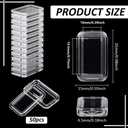 FINGERINSPIRE 50Pcs Acrylic Silver Bar Case with Lids, Rectangle Clear Bullion Storage Box Plastic Capsule Storage Container Fit for Silver Bar(1.95x1cm/0.75x0.39inch Inner Diameter)