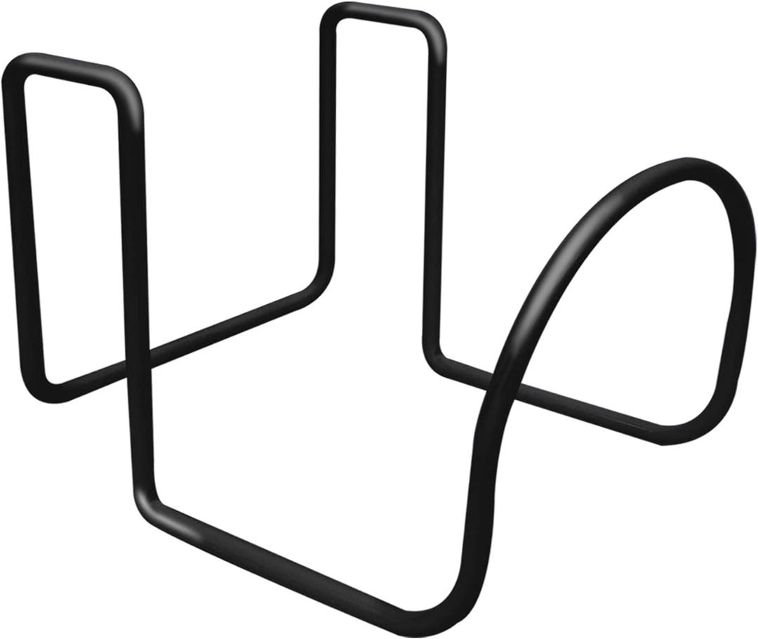 Jantens Heavy Duty Hose Holder - Wall Mount for 3/4 to 1-1/4 Inch Railing, Powder Coated Steel Hook for Expandable & Flexible Hoses - Black