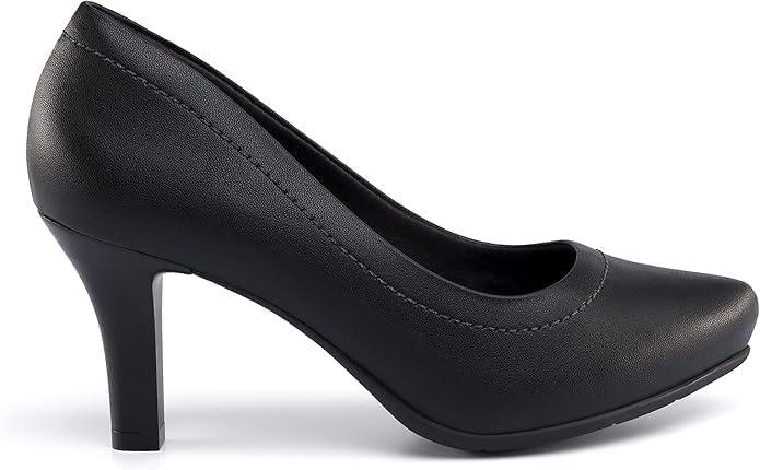 ComfortFlex Sofia Womens Office Pumps  Comfortable Heels with Cushioned Insole & Arch Support  Versatile All-Day Work Shoes for Professionals (Black, 6)